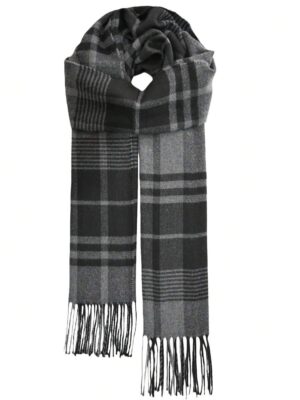 Warm Plaid Knit Scarf for Cold Weather