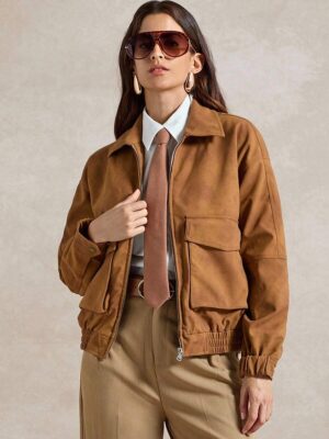 Women's Vintage Casual Fall Coat Brown